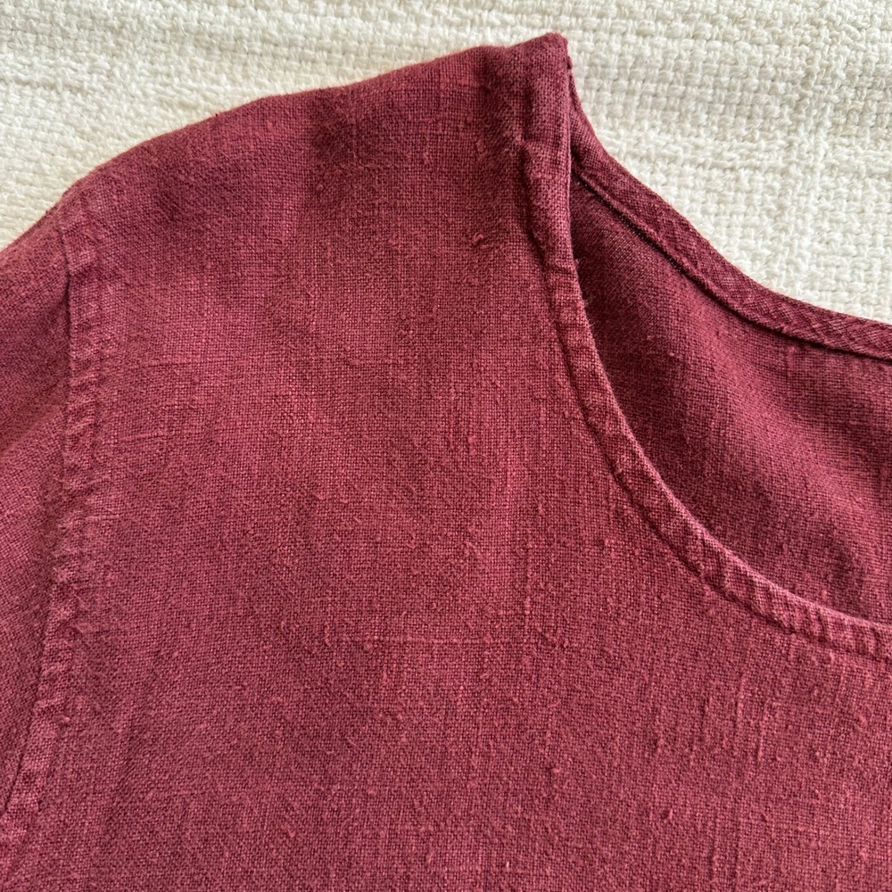 VTG 90s Linen Dress Lagenlook Art To Wear XL Southwestern Focus USA Pockets - Picture 9 of 11